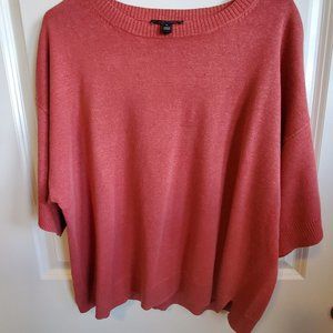Ann Taylor XL Coral colored short-sleeve sweater.